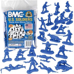 BMC Plastic Army Women - 36pc Red Female Soldier Figures - Made in USA