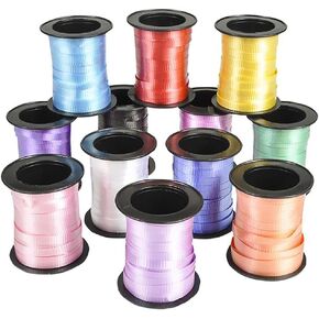The Dreidel Company Curling Ribbon, 500 Yards (12-Pack Variety - 60' Ft Each)