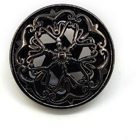 Craftisum 20 pcs Black Retro Double Layer Openwork Metal Shank Sewing Coat Buttons -25mm -1" in Kuwait