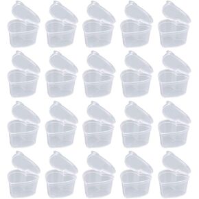 EXCEART Transparent Heart Shape Storage Box 50Pcs Transparent Heart Shaped Storage Containers Clear Heart Shape Plastic Storage Cases with Lids for Arts Crafts Sewing Supplies