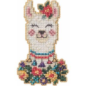 Mill Hill Little Llama Beaded Counted Cross Stitch Ornament Kit 2023 Spring Bouquet MH182316 in Kuwait