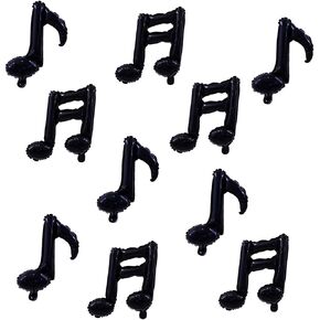 10 Pcs Music Note Black Balloon Mylar Balloon 17 Inch Happy Birthday Balloon Banner Music Balloons Use for birthday,birthday party,baby shower,outdoor party, home party, celebrations
