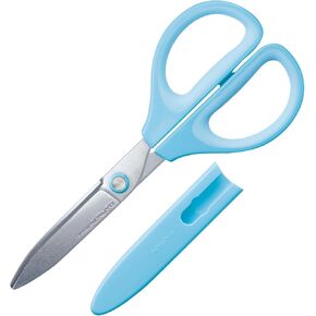 Kokuyo Saxa Glueless Scissors, Blue, 3D Blade, Symmetrical Handle for Both Right-hand and Left-hand, with Safety Cap, Japan Import (HASA-P280B)