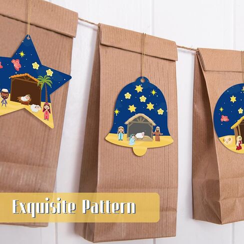 Set of 18 Make a Nativity Scene Sticker Funny Christmas Crafts for Kids Jesus Stickers Nativity Scene Religious Stickers Build Your Own Christmas Crafts for Christmas Party Classroom Activity Favors in Saudi Arabia