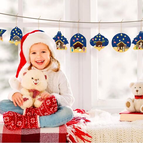 Set of 18 Make a Nativity Scene Sticker Funny Christmas Crafts for Kids Jesus Stickers Nativity Scene Religious Stickers Build Your Own Christmas Crafts for Christmas Party Classroom Activity Favors in Saudi Arabia