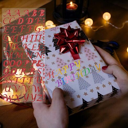 12 ورقة من Winorda ملصقات حروف الأبجدية اللامعة ذاتية اللصق ملصقات لامعة لصناعة الحرف اليدوية، 12 لونًا in Kuwait