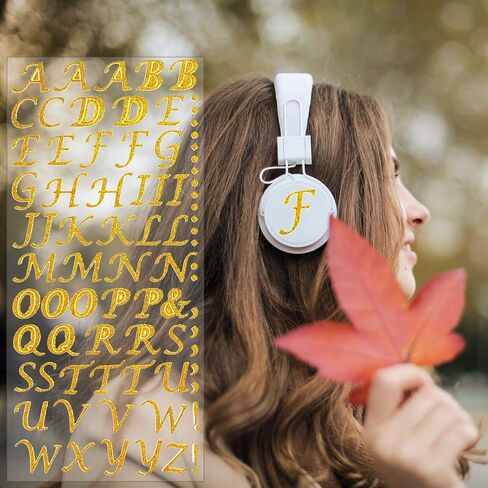 12 ورقة من Winorda ملصقات حروف الأبجدية اللامعة ذاتية اللصق ملصقات لامعة لصناعة الحرف اليدوية، 12 لونًا in Kuwait