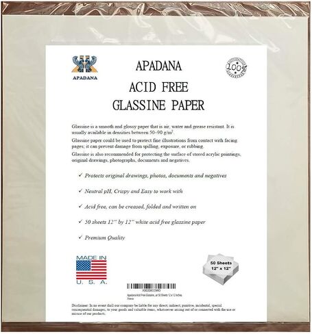 Apadana Acid Free Glassine Paper 50 Sheets 12 x 12 Inches in Saudi Arabia