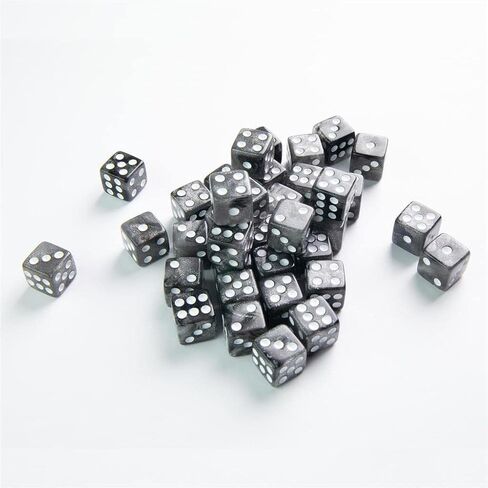 Galaxy Series Mars D6 Dice Set Set of 36 Six-Sided Dice Premium Quality Resin Dice for Dice Games, Board Games and Card Games Cosmic Glittering Design Red and Blue Color Made by Gamegenic in Saudi Arabia