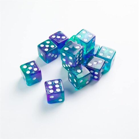 Galaxy Series Mars D6 Dice Set Set of 36 Six-Sided Dice Premium Quality Resin Dice for Dice Games, Board Games and Card Games Cosmic Glittering Design Red and Blue Color Made by Gamegenic in Saudi Arabia