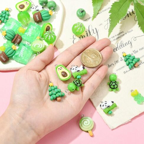 LiQunSweet 30 Pcs 6 Colors Opaque Resin Mixed Color Baby Charms Feeding Bottle Drink Milk Charms for Birthday Party Decoration in Kuwait