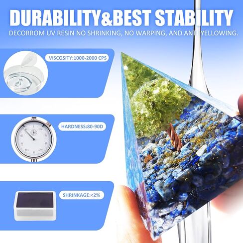 مجموعة راتنجات الأشعة فوق البنفسجية - راتنجات لاصقة صلبة للأشعة فوق البنفسجية بقوة 300 جرام مع مصباح للأشعة فوق البنفسجية 36 وات وملحقات خلط لصنع المجوهرات بنفسك، حرفة يدوية - راتنجات إيبوكسي بالأشعة فوق البنفسجية منخفضة الرائحة لعلاج الشمس لقالب الراتنج  in Kuwait