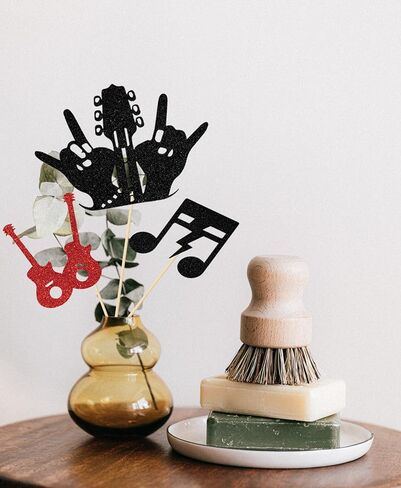 عصي مركزية من روك اند رول، ديكورات حفلات اعياد الميلاد بورن تو روك، ديكورات حفلات الهيب هوب الكلاسيكية، مستلزمات حفلات استقبال المولود الجديد بطابع الثمانينيات والتسعينيات، احمر واسود، 12 قطعة in Kuwait