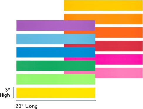 Hygloss Products Bright Sentence Strips -  Great for Arts and Crafts, Decorations, Classroom Activities - Cardstock - Unlined Thin Strip - 10 Assorted Colors - 3" High x 23" Long Size - 50 Pieces in Saudi Arabia