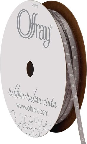 Offray 1/8" Wide Double Face Satin Ribbon, 5 Yards, Kiwi Green Polka Dot Pattern in Saudi Arabia