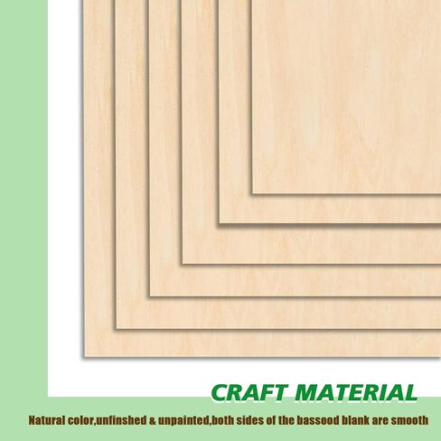 20 حزمة من الخشب غير المكتمل مقاس 30.48 سم × 30.48 سم، صفائح من الخشب الرقائقي 1/16، صفائح خشبية للحرف اليدوية، ونقش القطع بالليزر، وهواية بناء منزل صغير وحرق الخشب، ونمذجة الطلاء بنفسك in Kuwait