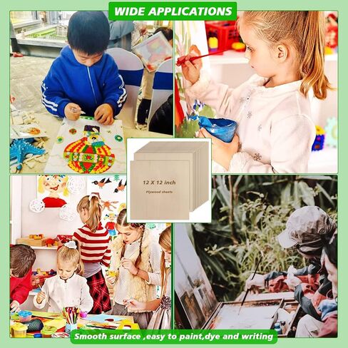 20 حزمة من الخشب غير المكتمل مقاس 30.48 سم × 30.48 سم، صفائح من الخشب الرقائقي 1/16، صفائح خشبية للحرف اليدوية، ونقش القطع بالليزر، وهواية بناء منزل صغير وحرق الخشب، ونمذجة الطلاء بنفسك in Kuwait