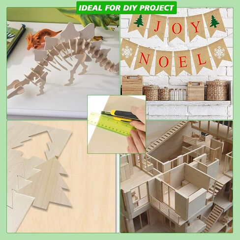 20 حزمة من الخشب غير المكتمل مقاس 30.48 سم × 30.48 سم، صفائح من الخشب الرقائقي 1/16، صفائح خشبية للحرف اليدوية، ونقش القطع بالليزر، وهواية بناء منزل صغير وحرق الخشب، ونمذجة الطلاء بنفسك in Kuwait