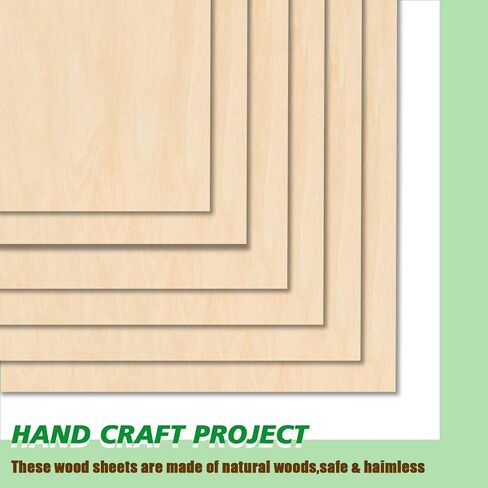 20 حزمة من الخشب غير المكتمل مقاس 30.48 سم × 30.48 سم، صفائح من الخشب الرقائقي 1/16، صفائح خشبية للحرف اليدوية، ونقش القطع بالليزر، وهواية بناء منزل صغير وحرق الخشب، ونمذجة الطلاء بنفسك in Kuwait