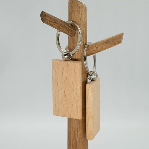 20 حزمة من فراغات نقش الخشب غير المكتملة سلسلة مفاتيح خشبية فارغة (مستطيل-2) in Kuwait