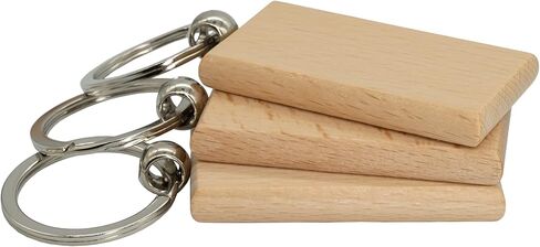 20 حزمة من فراغات نقش الخشب غير المكتملة سلسلة مفاتيح خشبية فارغة (مستطيل-2) in Kuwait