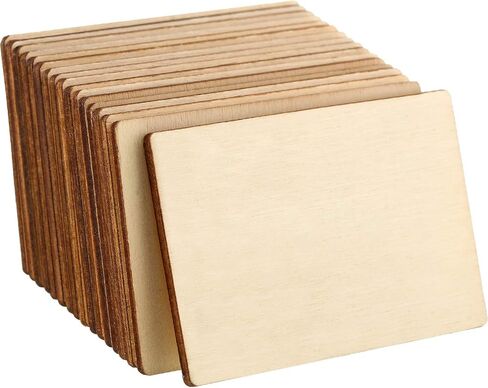 مربعات خشبية فارغة من 50 قطعة، قطع خشبية مستديرة غير مكتملة للزوايا المربعة، 2 × 3 انش، لمشاريع الحرف اليدوية والفنون والديكور والنقش بالليزر in Saudi Arabia