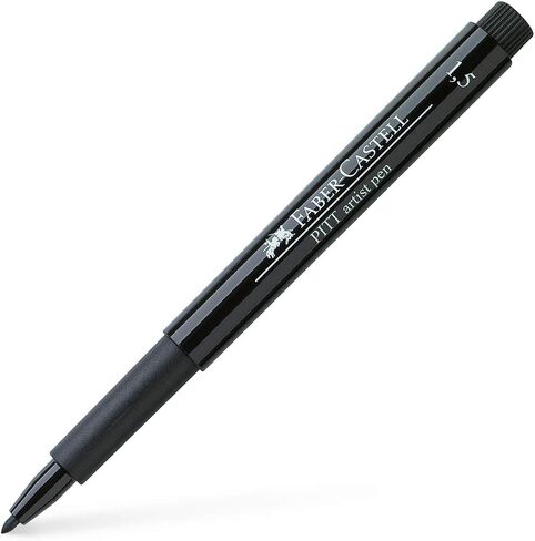 Faber-Castell Wallet of 4 PITT Artist Pens - Black (199) in Saudi Arabia