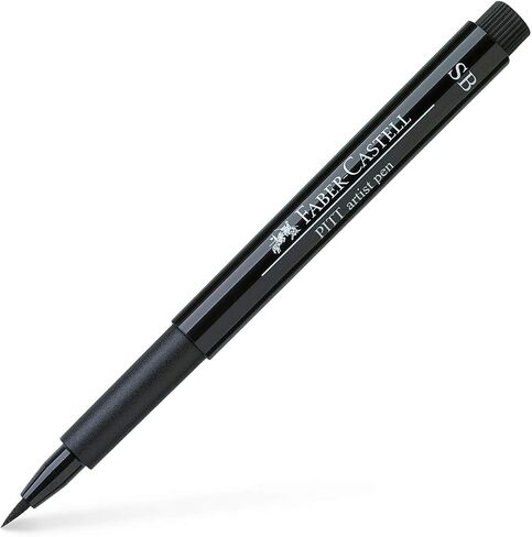 Faber-Castell Wallet of 4 PITT Artist Pens - Black (199) in Saudi Arabia