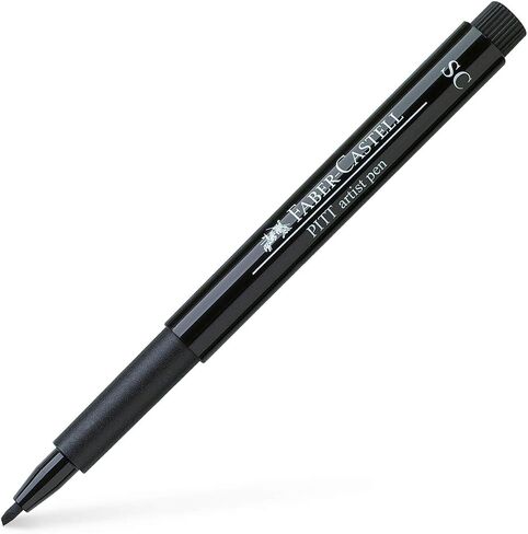 Faber-Castell Wallet of 4 PITT Artist Pens - Black (199) in Saudi Arabia