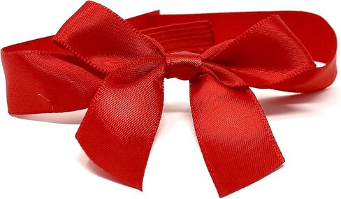 شريط ساتان سادة بفيونكة حمراء مع مطاط لصندوق المجوهرات 3.5 × 3.5 × 1 (100 قطعة) in Kuwait