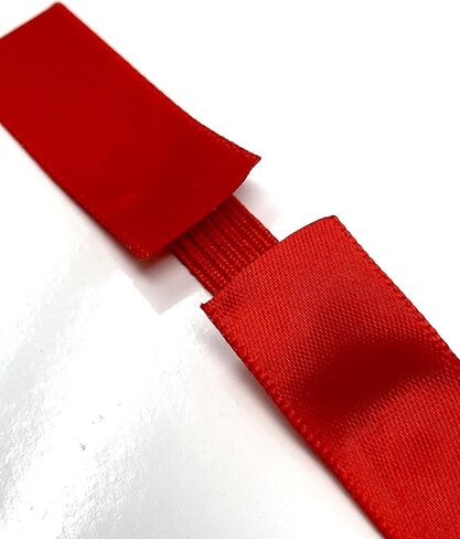 شريط ساتان سادة بفيونكة حمراء مع مطاط لصندوق المجوهرات 3.5 × 3.5 × 1 (100 قطعة) in Kuwait