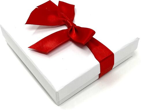 شريط ساتان سادة بفيونكة حمراء مع مطاط لصندوق المجوهرات 3.5 × 3.5 × 1 (100 قطعة) in Kuwait