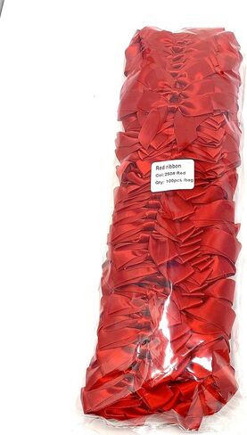 شريط ساتان سادة بفيونكة حمراء مع مطاط لصندوق المجوهرات 3.5 × 3.5 × 1 (100 قطعة) in Kuwait