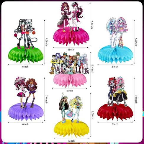 VERSAINSECT y Party Decorations, 7Pcs Girl Theme Party Centerpieces, Photo Booth Props, Cake Toppers, Girl Party Supplies for Girls and Boys in Kuwait