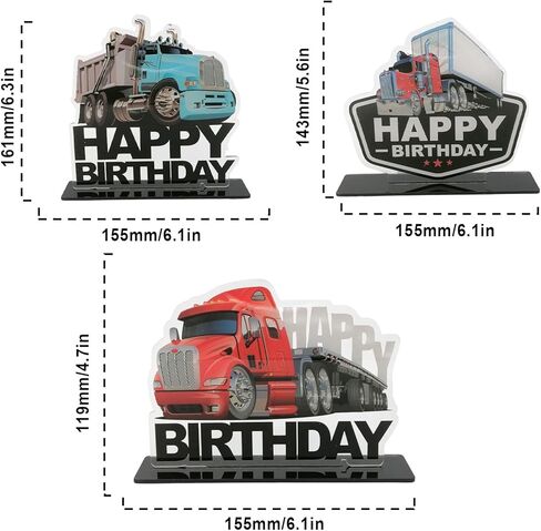 الشاحنات الثقيلة نصف شاحنة عيد ميلاد سعيد الجدول المركزية أعلى الجدول النقل موضوع ديكور لصبي فتاة في سن المراهقة 1 عيد ميلاد الطفل لوازم الاستحمام ديكورات التصوير الفوتوغرافي الاكريليك in Kuwait