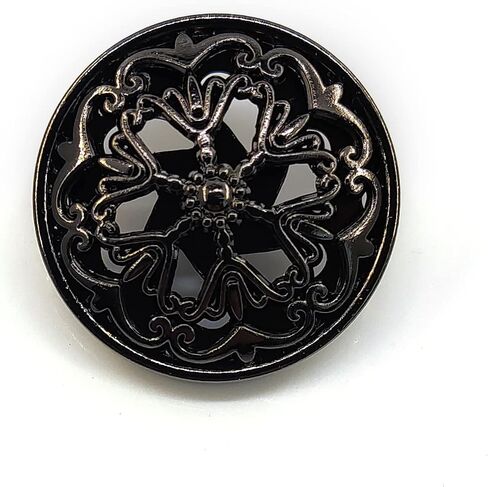 Craftisum 20 pcs Black Retro Double Layer Openwork Metal Shank Sewing Coat Buttons -25mm -1" in Saudi Arabia