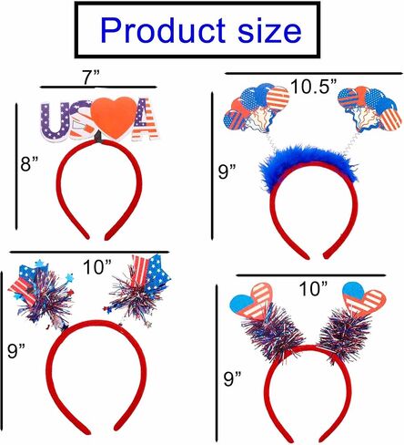 4 قطع من اكسسوارات رباط اليد من اليكسيو، اكسسوارات الولايات المتحدة الامريكية، قبعة ونجمة وعصابة راس رياضية، لوازم الحفلات الرياضية in Kuwait