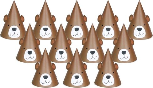 قبعات حفلات صغيرة الحجم على شكل دب، 12 قطعة | قبعات حفلات المغامرات | قبعات حفلات الاطفال in Kuwait