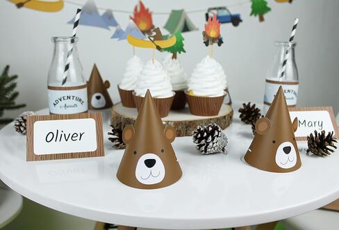 قبعات حفلات صغيرة الحجم على شكل دب، 12 قطعة | قبعات حفلات المغامرات | قبعات حفلات الاطفال in Kuwait