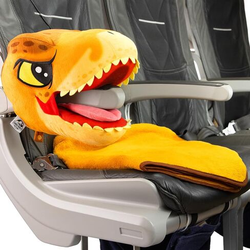 Jurassic World Dinosaur Head Armrest Buddy Stuffed Plush Traveling Toy with Blanket 13" - Kids Ultimate Travel Pillow Companion Set (Blue Raptor) in Kuwait