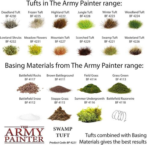 خصلات مستنقع The Army Painter، 77 خصلة عشب ثابتة ذاتية اللصق في 3 أحجام، لقواعد النماذج، ومناظر التضاريس، والقواعد المصغرة وقاعدة الديوراما، وخصلات العشب الأخضر لقواعد الألعاب in Kuwait