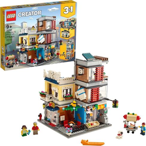 LEGO Creator 3 in 1 Townhouse Pet Shop & Café 31097 Toy Store Building Set with Bank, Town Playset with a Toy Tram, Animal Figures and Minifigures (969 Pieces) in Saudi Arabia