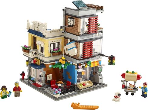 LEGO Creator 3 in 1 Townhouse Pet Shop & Café 31097 Toy Store Building Set with Bank, Town Playset with a Toy Tram, Animal Figures and Minifigures (969 Pieces) in Saudi Arabia