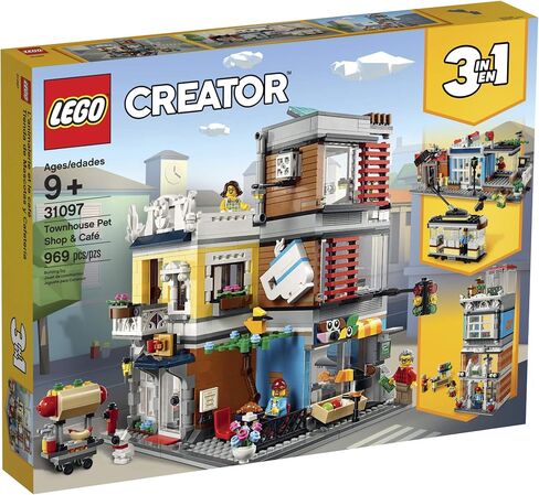 LEGO Creator 3 in 1 Townhouse Pet Shop & Café 31097 Toy Store Building Set with Bank, Town Playset with a Toy Tram, Animal Figures and Minifigures (969 Pieces) in Saudi Arabia