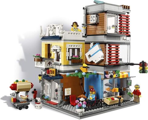 LEGO Creator 3 in 1 Townhouse Pet Shop & Café 31097 Toy Store Building Set with Bank, Town Playset with a Toy Tram, Animal Figures and Minifigures (969 Pieces) in Saudi Arabia