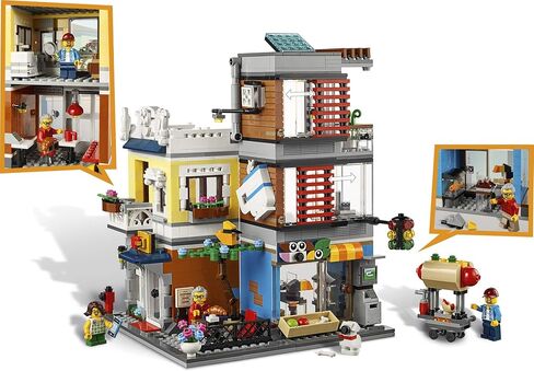 LEGO Creator 3 in 1 Townhouse Pet Shop & Café 31097 Toy Store Building Set with Bank, Town Playset with a Toy Tram, Animal Figures and Minifigures (969 Pieces) in Saudi Arabia