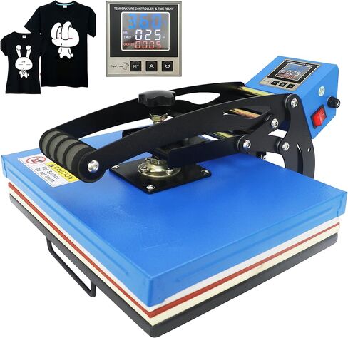 RoyalPress 12 بوصة × 15 بوصة ذاكرة صناعية ذكية ذات جودة رقمية آلة نقل الحرارة بالتسامي تي شيرت آلة الضغط الحراري، 12 بوصة × 15 بوصة، أزرق in Kuwait