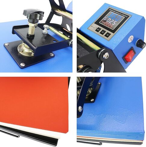 RoyalPress 12 بوصة × 15 بوصة ذاكرة صناعية ذكية ذات جودة رقمية آلة نقل الحرارة بالتسامي تي شيرت آلة الضغط الحراري، 12 بوصة × 15 بوصة، أزرق in Kuwait