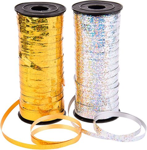 ربطة عنق ذات شريطين مجعد من شركة صن منز للحفلات والمهرجانات وحفلات الزهور والحرف اليدوية وتغليف الهدايا، 5 مم، 200 متر in Kuwait