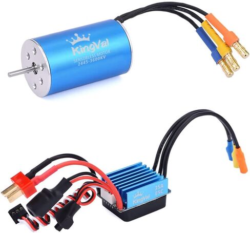 بديل KingVal 2445 5400KV بدون مستشعر قطر عمود المحرك 2.3 مم مع مجموعة ESC بدون فرش 35A متوافقة مع سيارة RC 1/16 in Kuwait